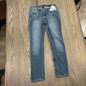 Earl Jean Skinny Jeans  Denim Bejeweled Pockets Medium Wash Size 8